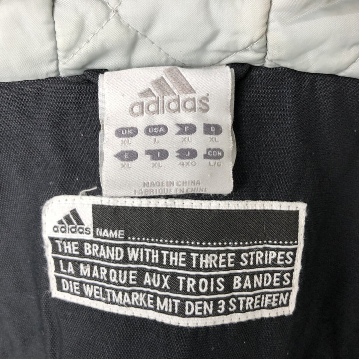 2000'S adidas CLIMA PROOF padded hoodie/puffer jacket, men's size XL polyamide black type Vintage Second Hand