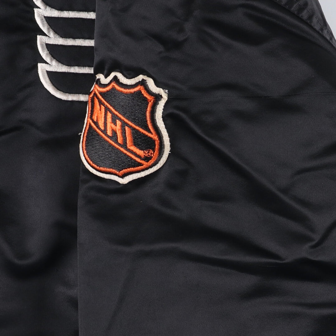 1980'S Starter NHL Philadelphia Flyers Padded Nylon Stadium Jacket, Men's Size XL Nylon black type Vintage Second Hand