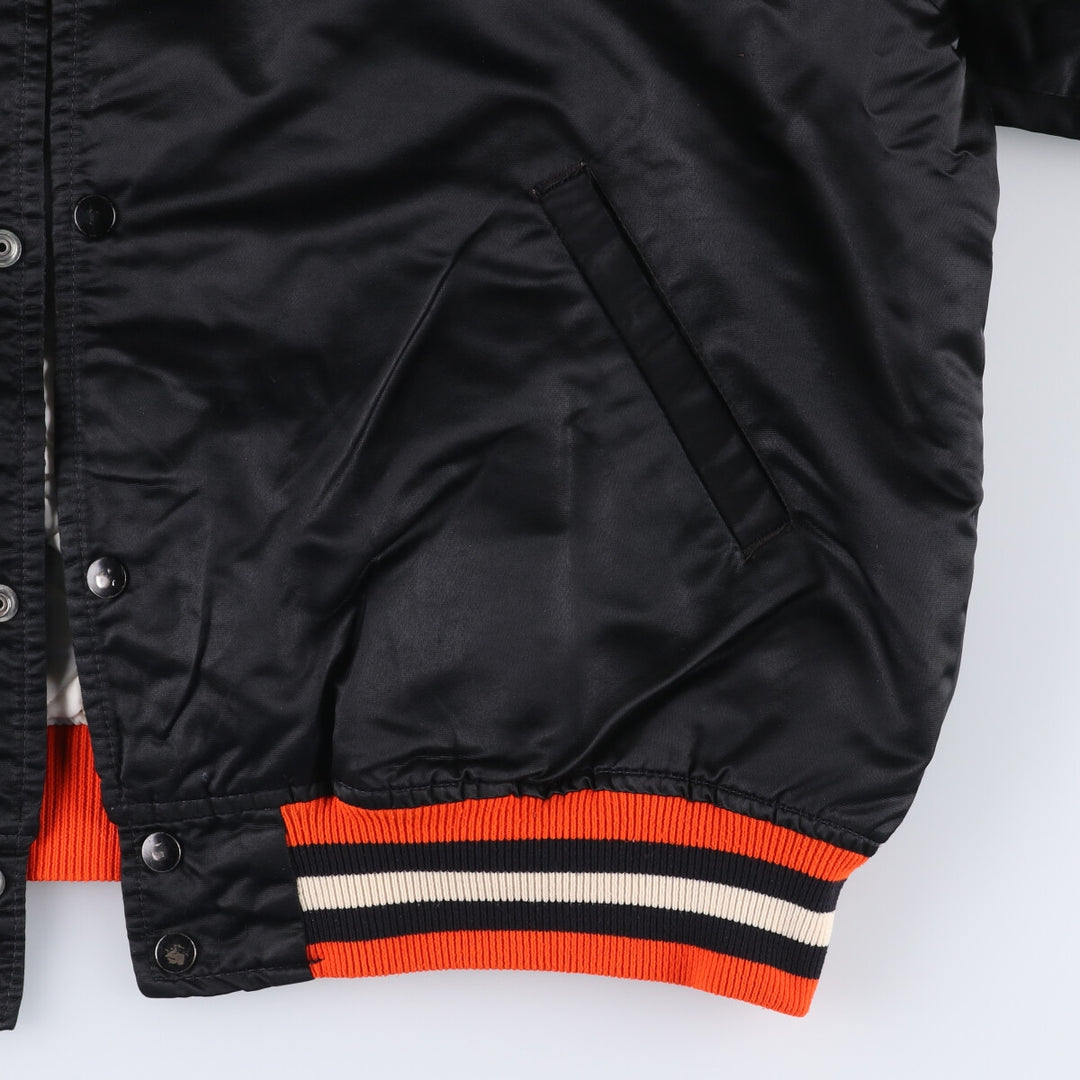 1980'S Starter NHL Philadelphia Flyers Padded Nylon Stadium Jacket, Men's Size XL Nylon black type Vintage Second Hand