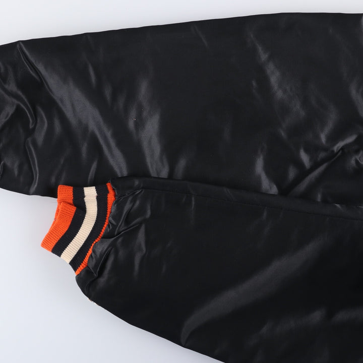 1980'S Starter NHL Philadelphia Flyers Padded Nylon Stadium Jacket, Men's Size XL Nylon black type Vintage Second Hand
