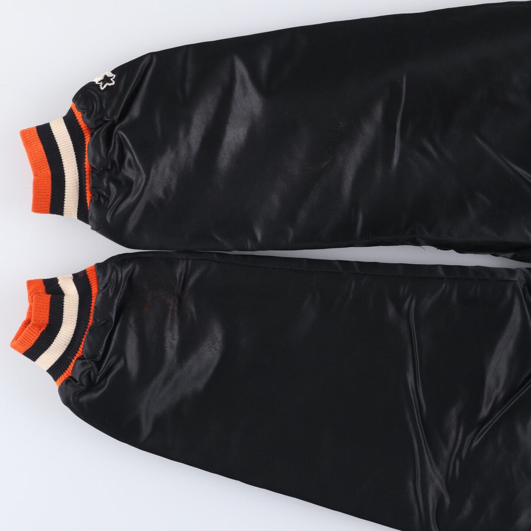 1980'S Starter NHL Philadelphia Flyers Padded Nylon Stadium Jacket, Men's Size XL Nylon black type Vintage Second Hand