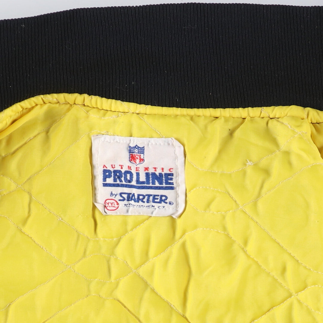 Vintage 1990'S Starter PRO LINE NFL Pittsburgh Steelers nylon stadium jacket, made in the USA, men's size XXL Nylon black type Vintage Second Hand