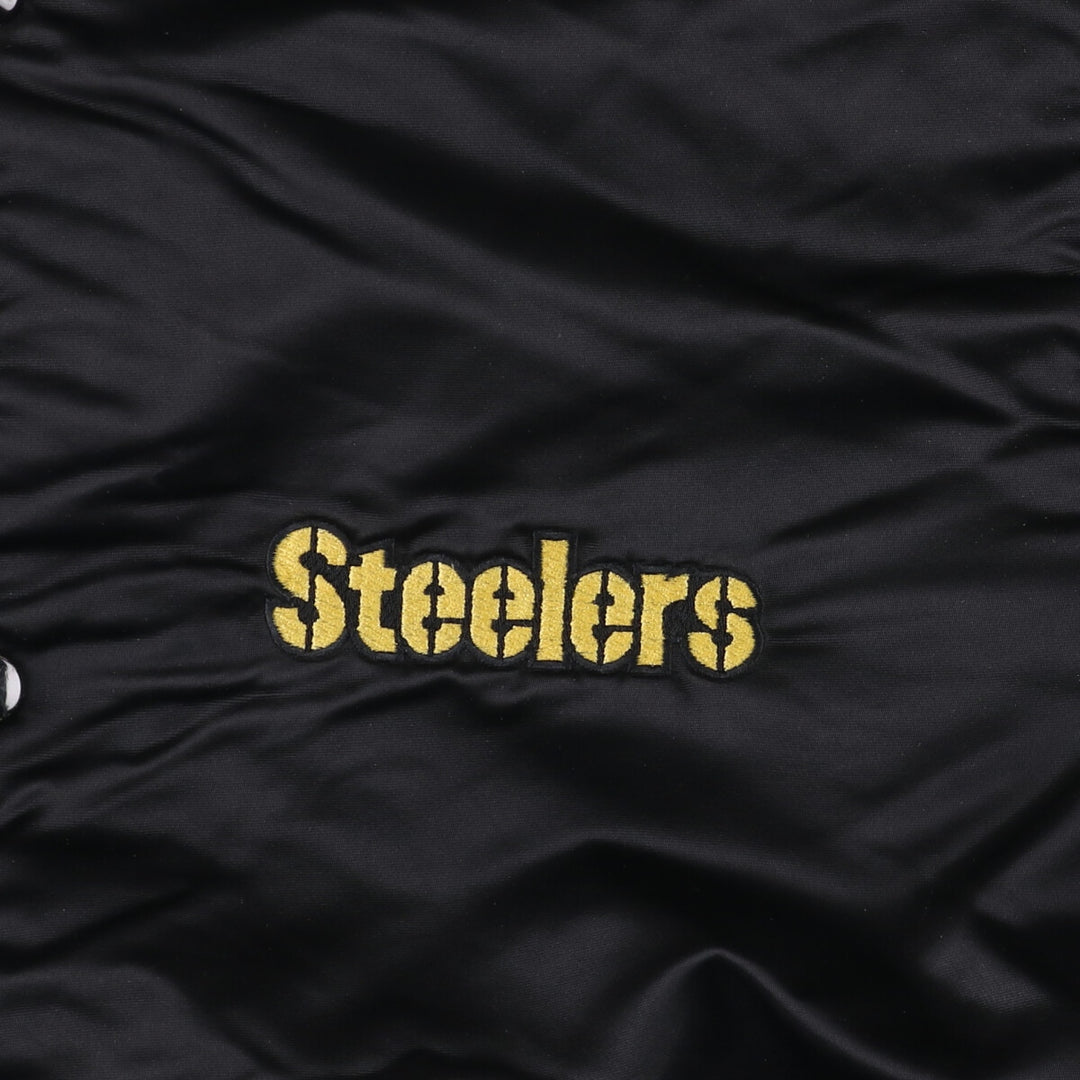 Vintage 1990'S Starter PRO LINE NFL Pittsburgh Steelers nylon stadium jacket, made in the USA, men's size XXL Nylon black type Vintage Second Hand