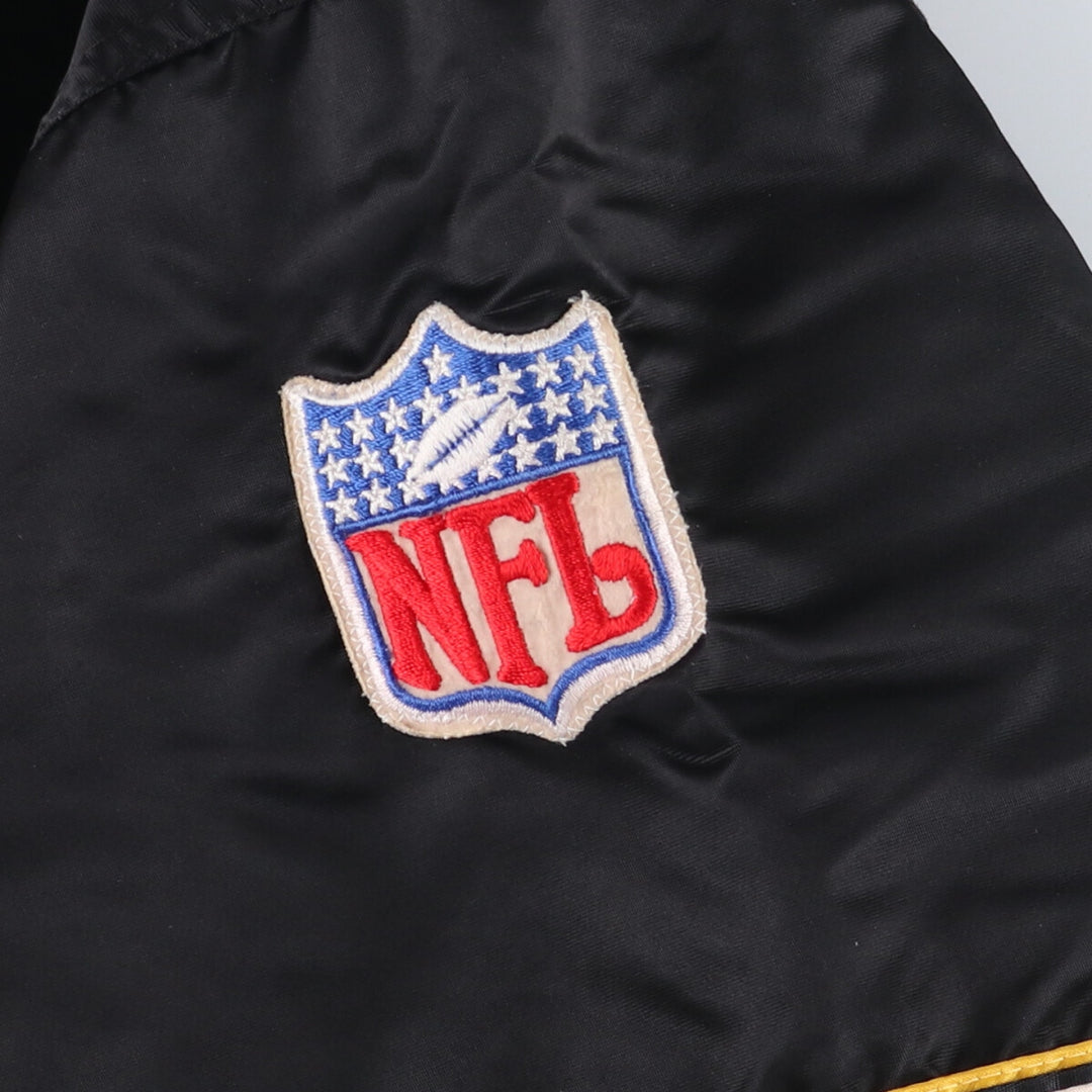 Vintage 1990'S Starter PRO LINE NFL Pittsburgh Steelers nylon stadium jacket, made in the USA, men's size XXL Nylon black type Vintage Second Hand