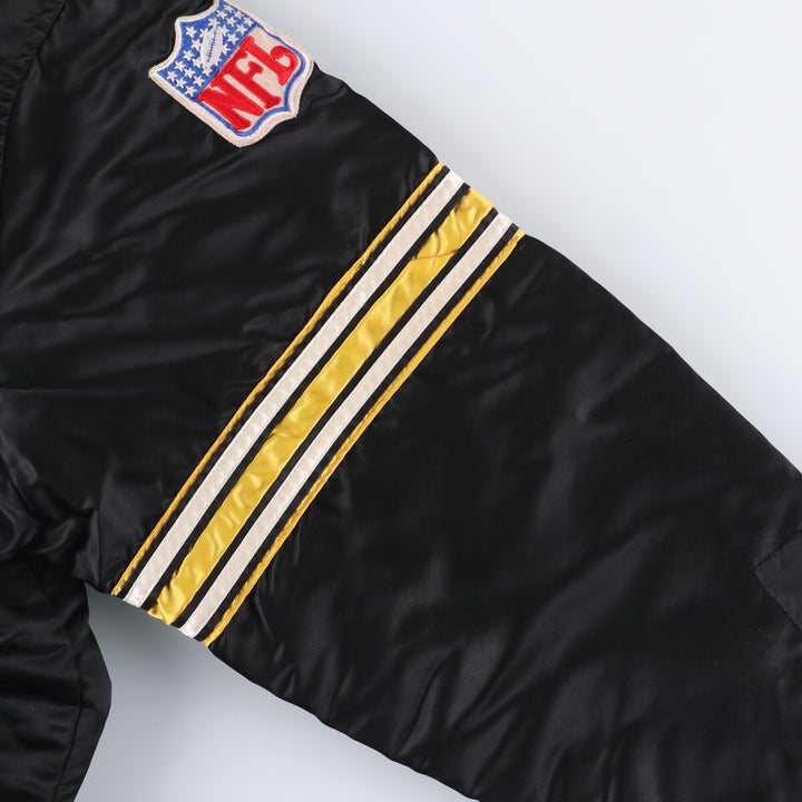 Vintage 1990'S Starter PRO LINE NFL Pittsburgh Steelers nylon stadium jacket, made in the USA, men's size XXL Nylon black type Vintage Second Hand