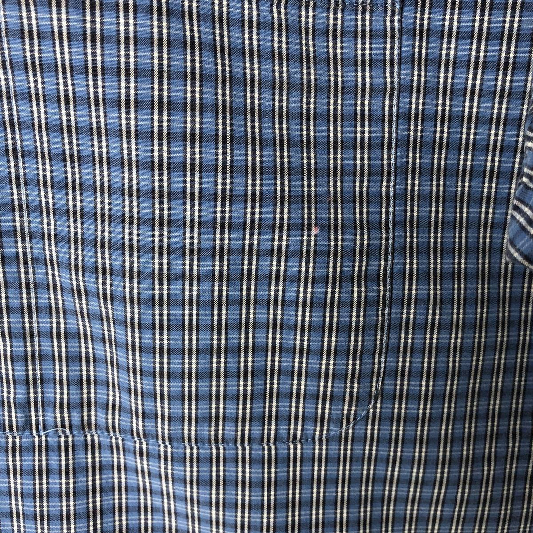 90s~00'S Timberland short sleeve button down check shirt men's size M vintage cotton Blue type light blue Vintage Second Hand