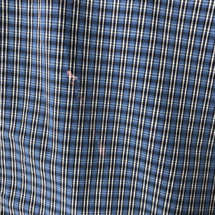 90s~00'S Timberland short sleeve button down check shirt men's size M vintage cotton Blue type light blue Vintage Second Hand