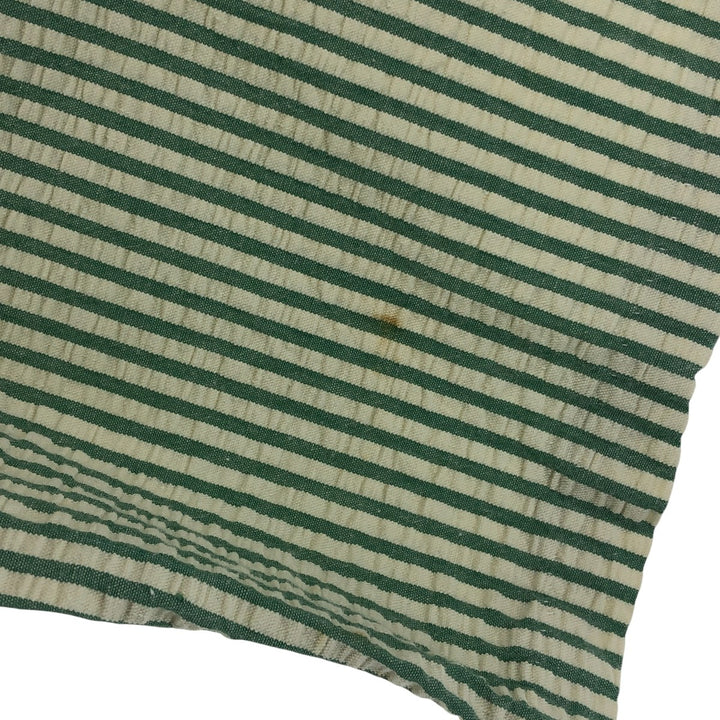 90'S Reyn Spooner Swimsuit Tag Bikini Tag Seersucker Short Sleeve Striped Shirt Men's Size L Vintage cotton green type yellow green Vintage Second Hand