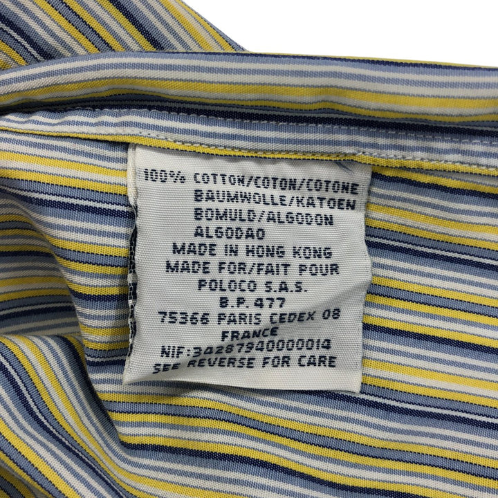Ralph Lauren YARMOUTH Multi-stripe short sleeve button-down striped shirt, men's XL size cotton yellow type Vintage Second Hand