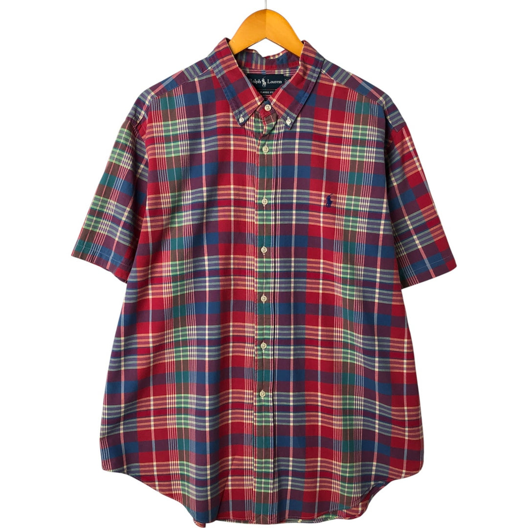 Ralph Lauren CLASSIC FIT Classic Fit Madras Check Short Sleeve Button Down Check Shirt Men's XXL cotton multicolor Vintage Second Hand