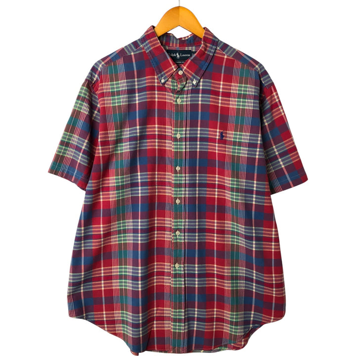Ralph Lauren CLASSIC FIT Classic Fit Madras Check Short Sleeve Button Down Check Shirt Men's XXL cotton multicolor Vintage Second Hand