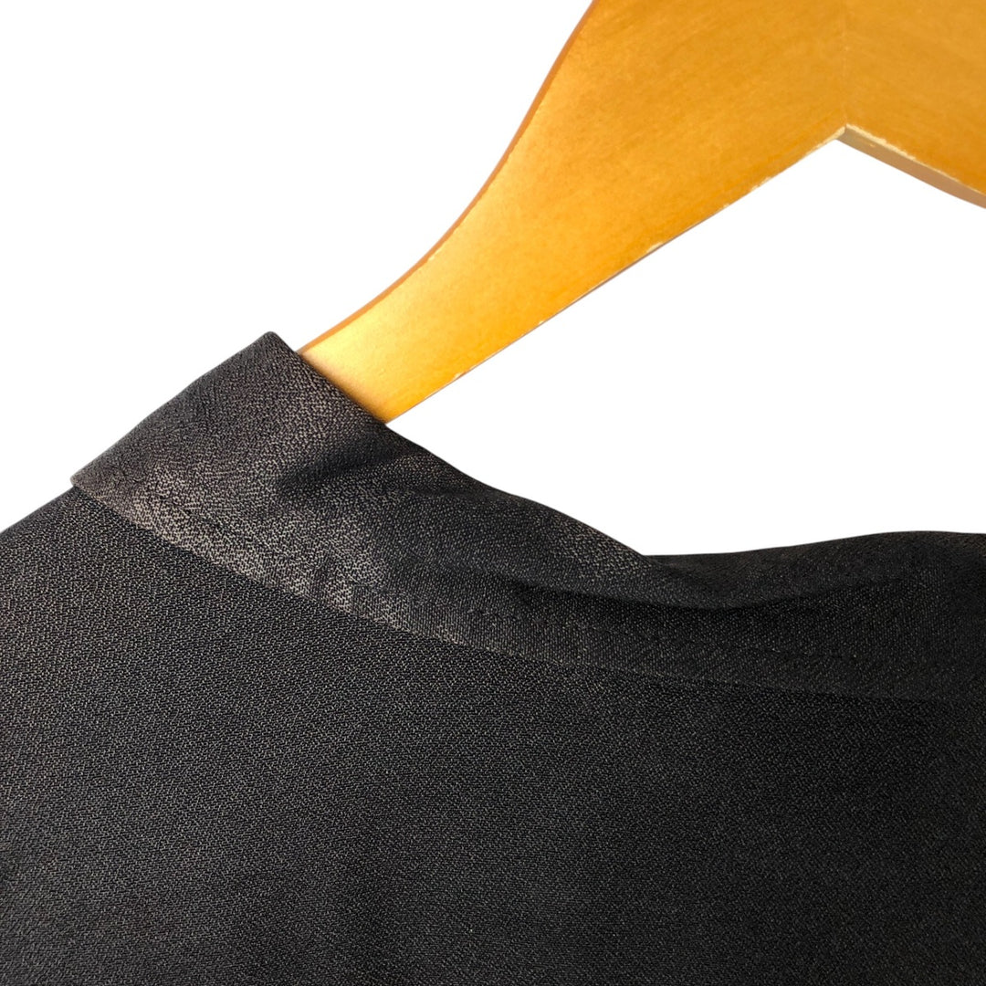 DA VINCI Open Collar Bowling Shirt Box Shirt Made in USA Men's XL Rayon black type Vintage Second Hand
