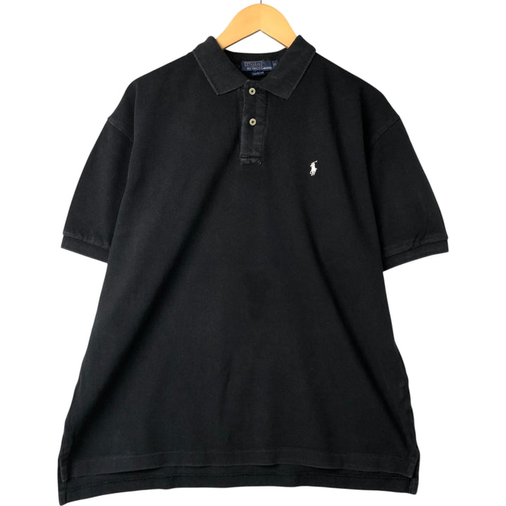 Ralph Lauren POLO by Ralph Lauren CUSTOM FIT short sleeve polo shirt, men's XL size cotton black type Vintage Second Hand