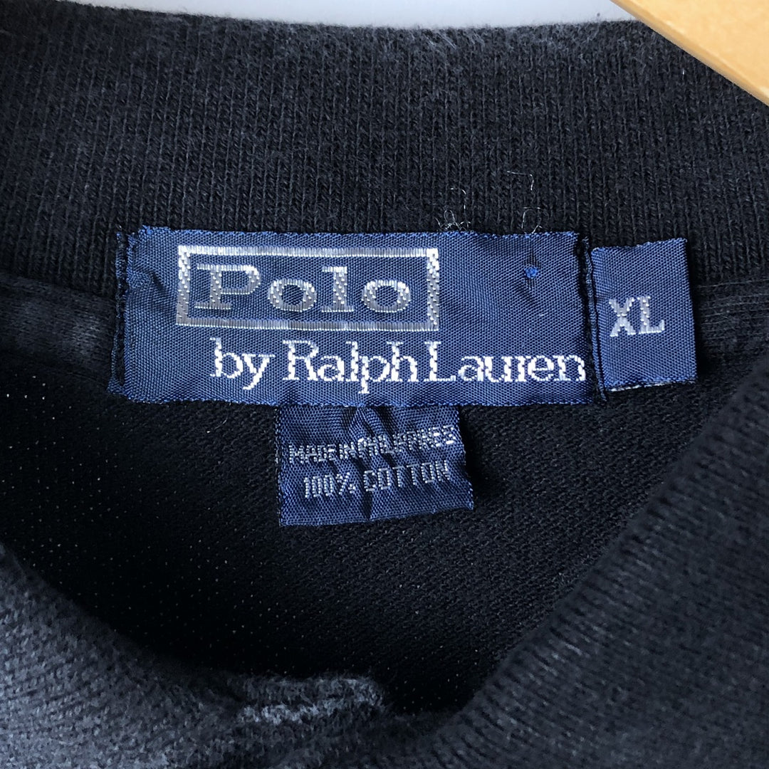 Ralph Lauren POLO by Ralph Lauren CUSTOM FIT short sleeve polo shirt, men's XL size cotton black type Vintage Second Hand