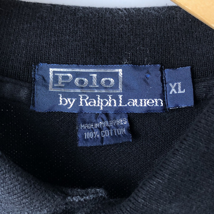 Ralph Lauren POLO by Ralph Lauren CUSTOM FIT short sleeve polo shirt, men's XL size cotton black type Vintage Second Hand