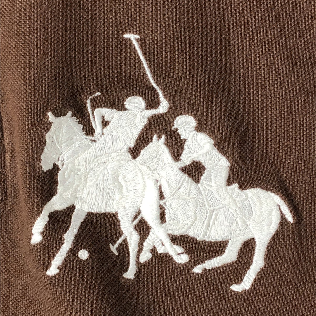 Ralph Lauren POLO by Ralph Lauren CUSTOM FIT short sleeve polo shirt, men's size L cotton brown type Vintage Second Hand