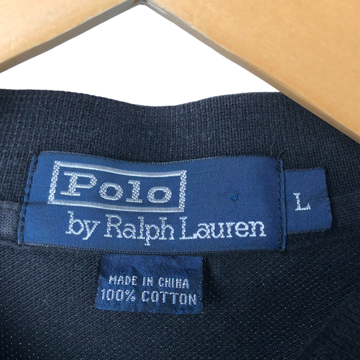 Ralph Lauren POLO by Ralph Lauren short sleeve polo shirt, men's size L cotton black type Vintage Second Hand