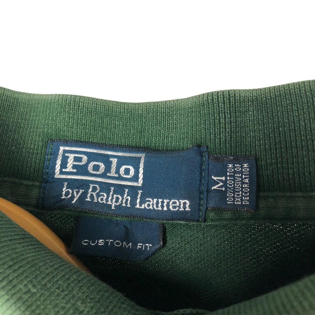 Ralph Lauren POLO by Ralph Lauren CUSTOM FIT Big Pony Short Sleeve Polo Shirt Men's M size cotton green type Vintage Second Hand