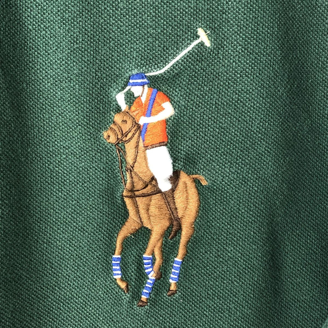 Ralph Lauren POLO by Ralph Lauren CUSTOM FIT Big Pony Short Sleeve Polo Shirt Men's M size cotton green type Vintage Second Hand