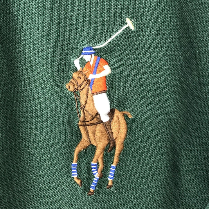 Ralph Lauren POLO by Ralph Lauren CUSTOM FIT Big Pony Short Sleeve Polo Shirt Men's M size cotton green type Vintage Second Hand