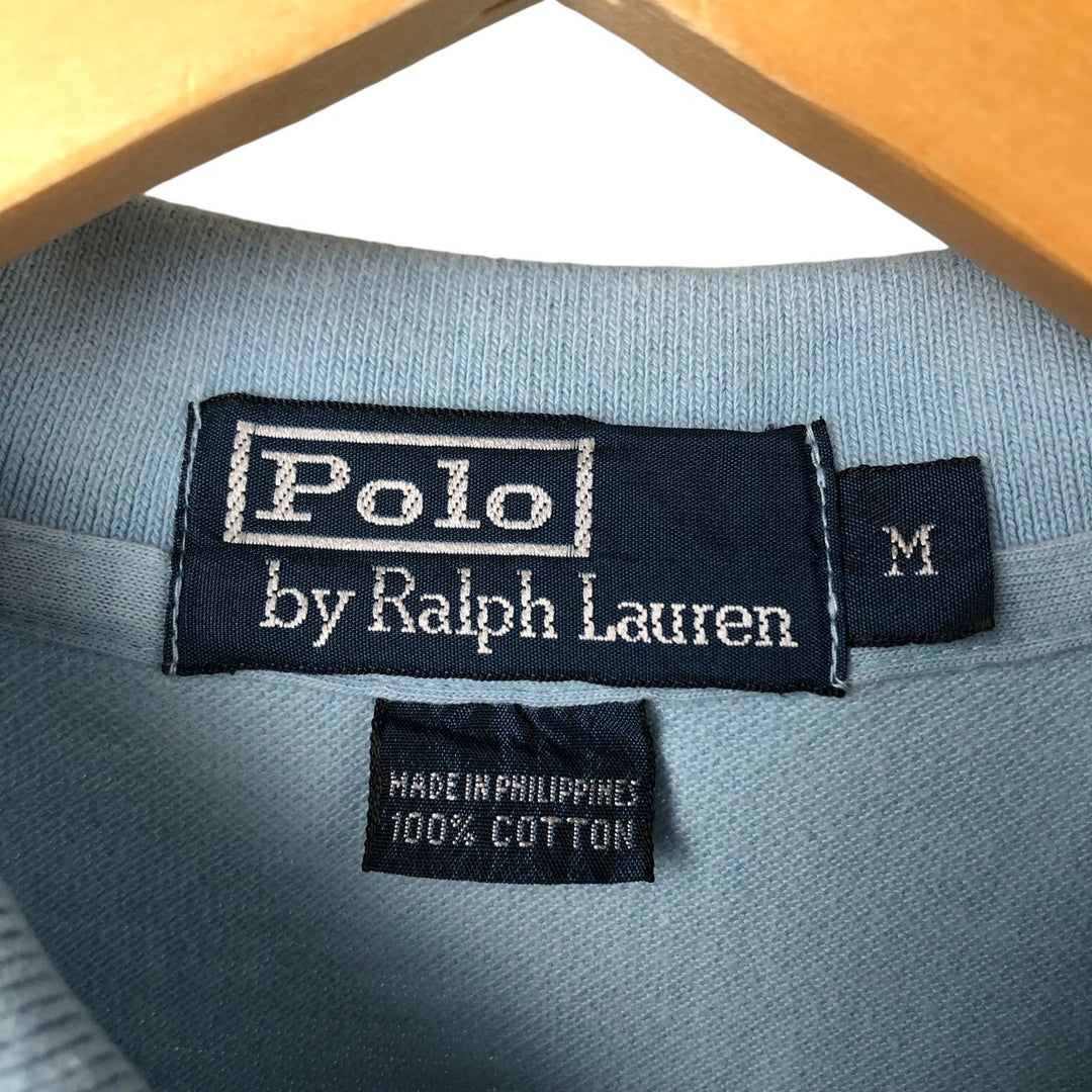 Ralph Lauren POLO by Ralph Lauren short sleeve polo shirt, men's size M cotton Blue type light blue Vintage Second Hand