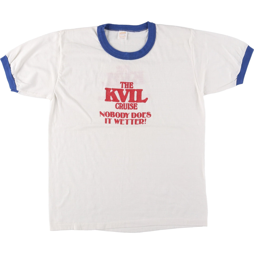 90'S SPORTSWEAR Ringer T-shirt, Made in USA, Men's L size, Vintage cotton white type Vintage Second Hand