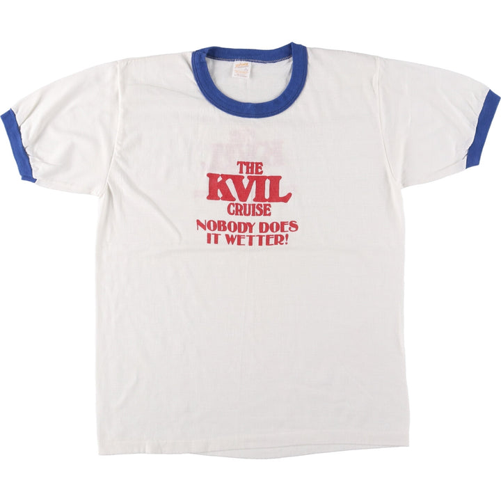 90'S SPORTSWEAR Ringer T-shirt, Made in USA, Men's L size, Vintage cotton white type Vintage Second Hand