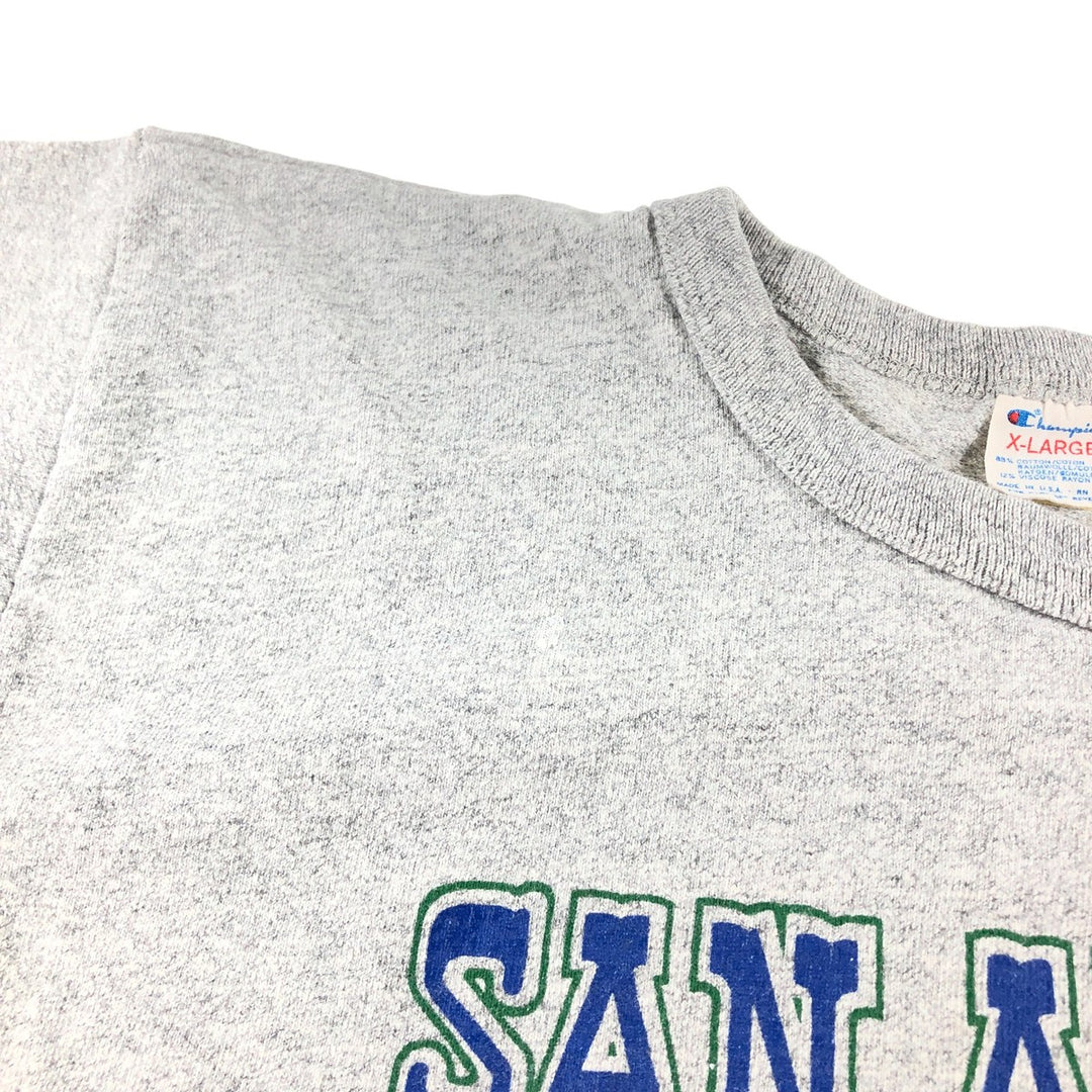 80'S Champion Tricot Tag Sport Print T-Shirt Made in USA Men's XL Vintage cotton gray type Vintage Second Hand
