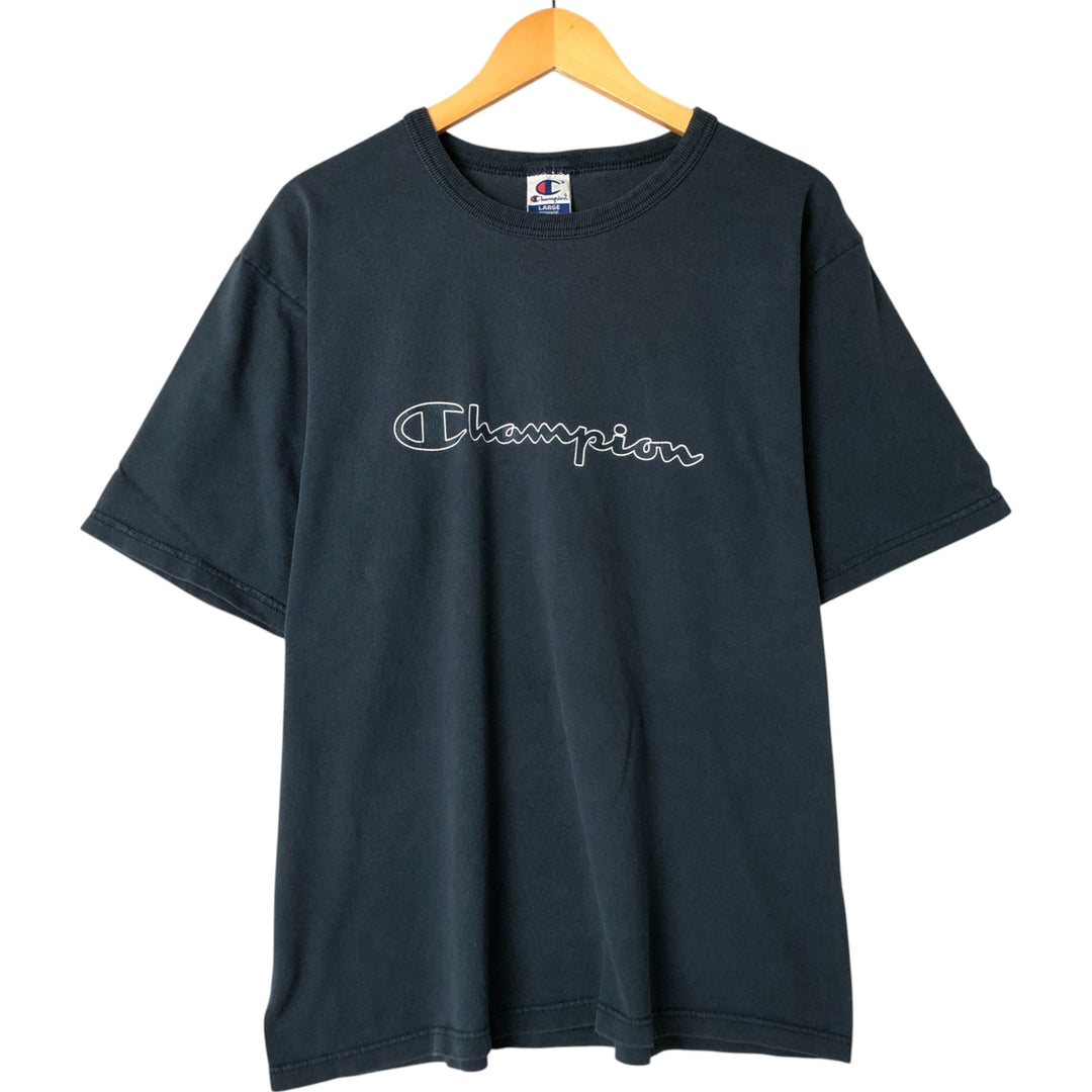 90'S Champion Authentic Athletic Apparel Logo Print T-Shirt Made in USA Men's Size L Vintage cotton Green type dark green Vintage Second Hand