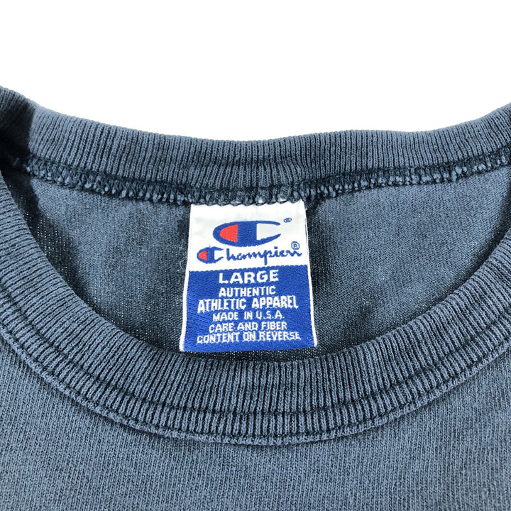 90'S Champion Authentic Athletic Apparel Logo Print T-Shirt Made in USA Men's Size L Vintage cotton Green type dark green Vintage Second Hand