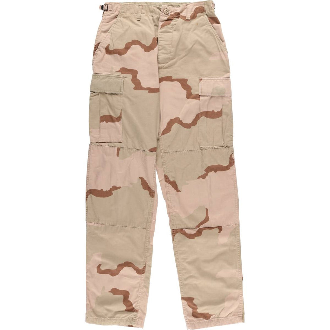 00'S US military genuine camouflage Pattern 3C desert camo military cargo pants combat pants made in USA SMALL-LONG men's w30 equivalent Nylon Khaki type beige Vintage Second Hand