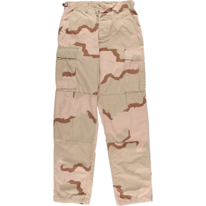 00'S US military genuine camouflage Pattern 3C desert camo military cargo pants combat pants made in USA SMALL-LONG men's w30 equivalent Nylon Khaki type beige Vintage Second Hand