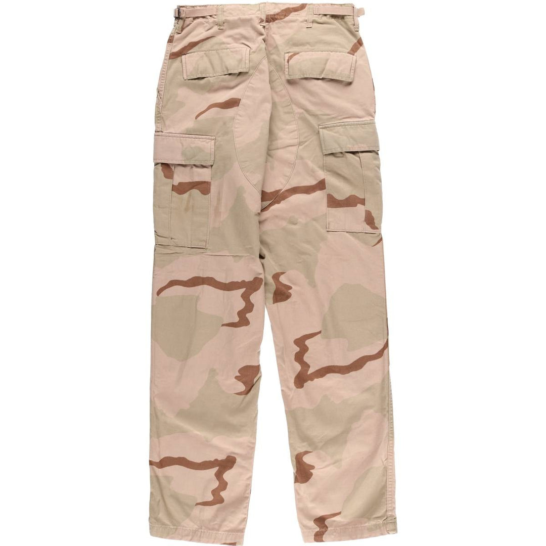 00'S US military genuine camouflage Pattern 3C desert camo military cargo pants combat pants made in USA SMALL-LONG men's w30 equivalent Nylon Khaki type beige Vintage Second Hand