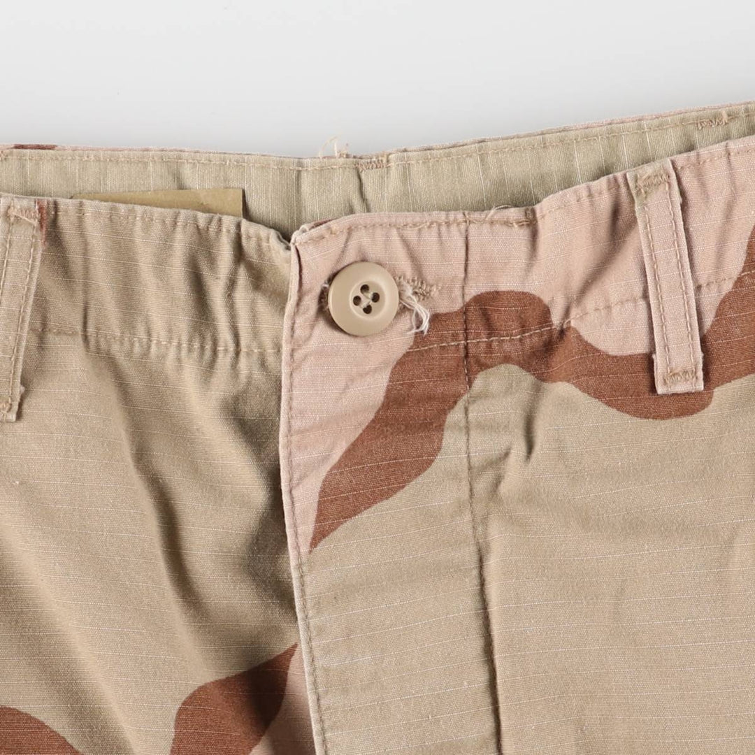 00'S US military genuine camouflage Pattern 3C desert camo military cargo pants combat pants made in USA SMALL-LONG men's w30 equivalent Nylon Khaki type beige Vintage Second Hand