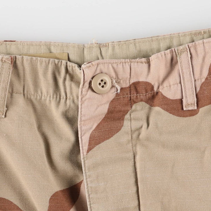 00'S US military genuine camouflage Pattern 3C desert camo military cargo pants combat pants made in USA SMALL-LONG men's w30 equivalent Nylon Khaki type beige Vintage Second Hand