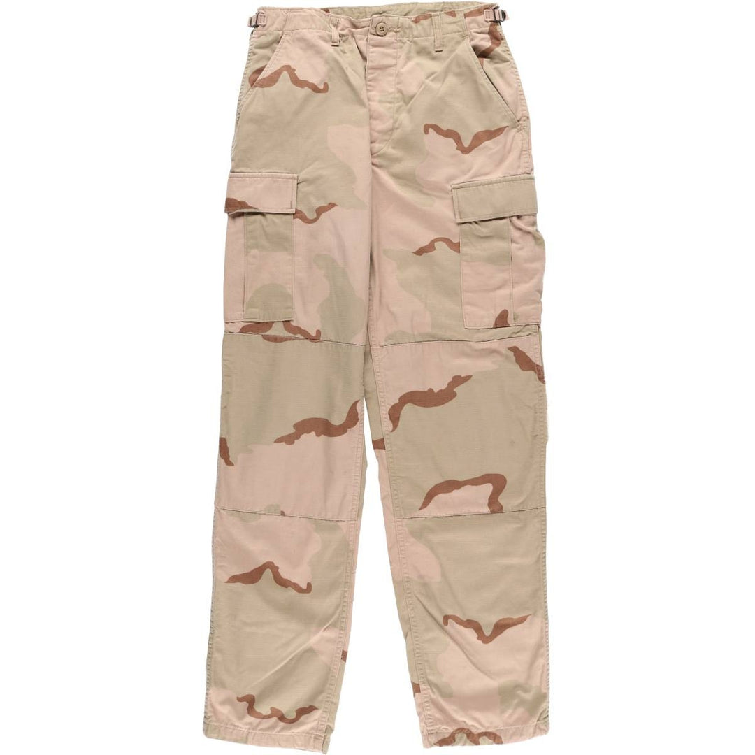 00'S US military genuine camouflage Pattern 3C desert camo military cargo pants combat pants made in USA SMALL-LONG men's w30 equivalent Nylon Khaki type beige Vintage Second Hand