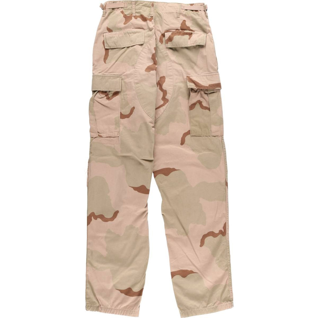 00'S US military genuine camouflage Pattern 3C desert camo military cargo pants combat pants made in USA SMALL-LONG men's w30 equivalent Nylon Khaki type beige Vintage Second Hand