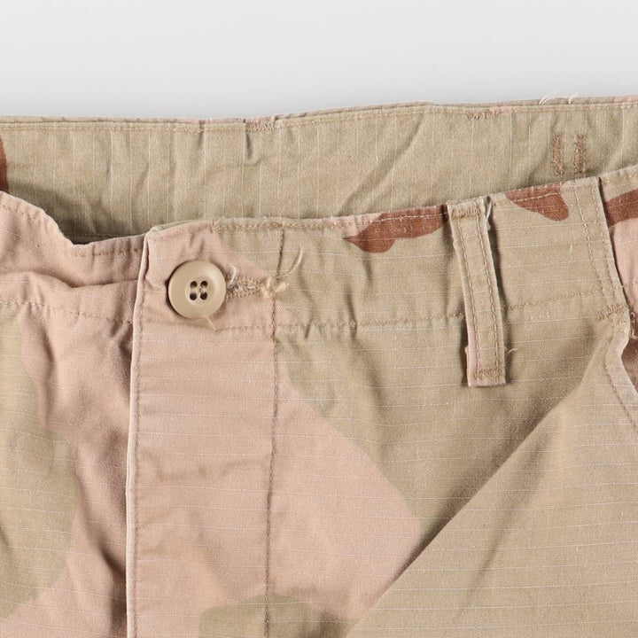 00'S US military genuine camouflage Pattern 3C desert camo military cargo pants combat pants made in USA SMALL-LONG men's w30 equivalent Nylon Khaki type beige Vintage Second Hand