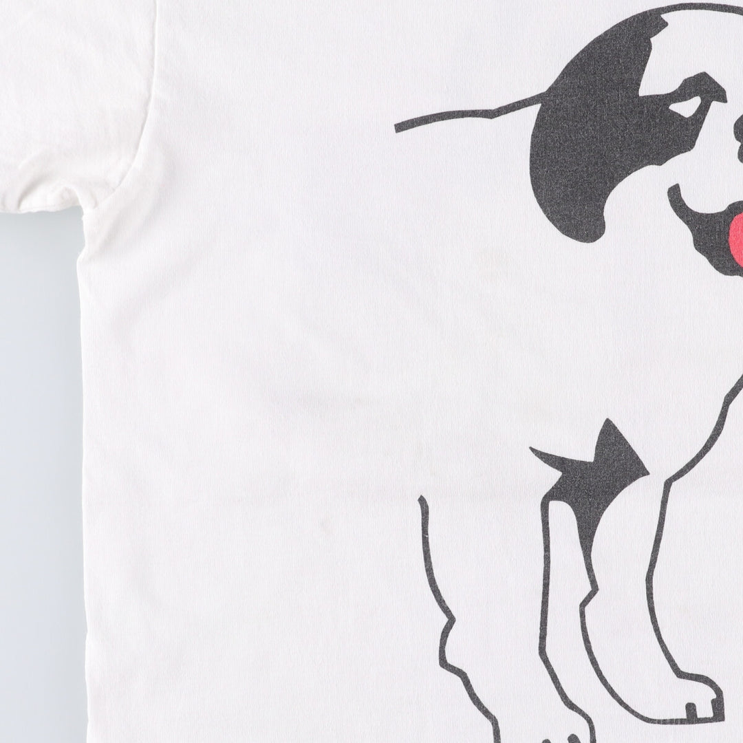 90'S BIG DOGS Dog Print T-Shirt, Men's XL Size, Vintage cotton white type Vintage Second Hand