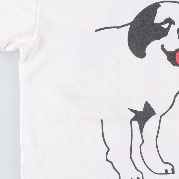 90'S BIG DOGS Dog Print T-Shirt, Men's XL Size, Vintage cotton white type Vintage Second Hand