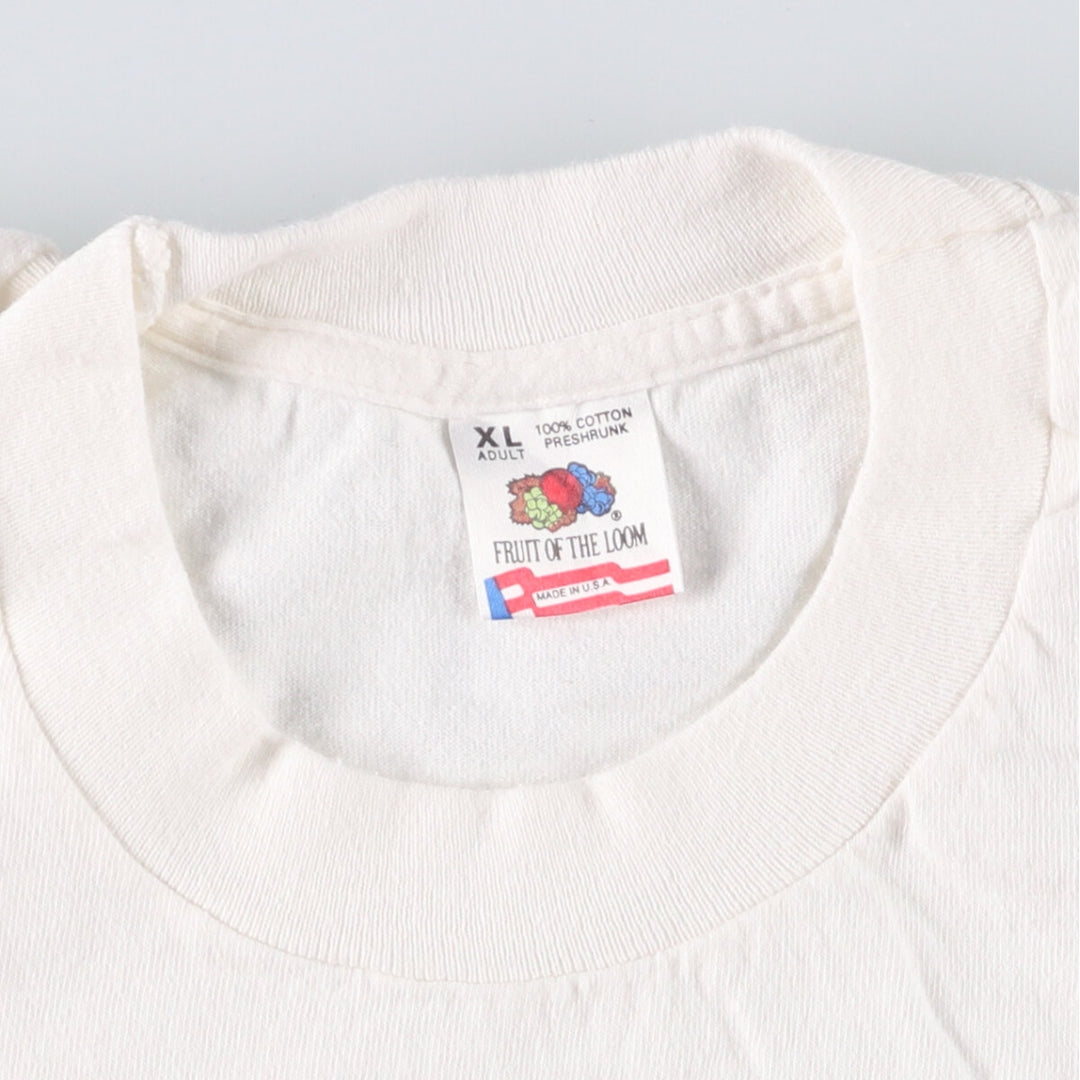 90'S Fruit of the Loom IMPORTED BEER Iguana Pattern Advertising T-shirt Made in USA Men's XL Vintage cotton white type Vintage Second Hand