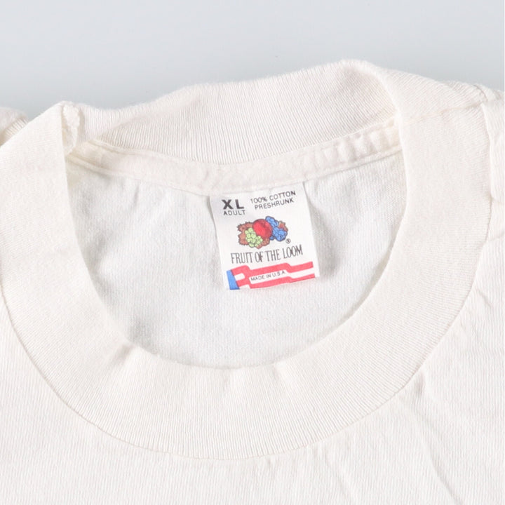 90'S Fruit of the Loom IMPORTED BEER Iguana Pattern Advertising T-shirt Made in USA Men's XL Vintage cotton white type Vintage Second Hand
