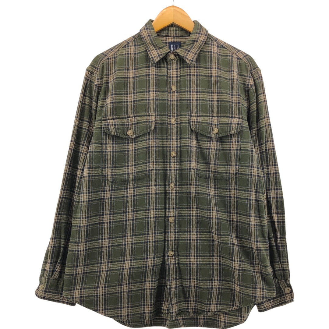 90'S GAP Old Gap Long Sleeve Light Nell Check Shirt Men's S Size Vintage cotton multicolor Vintage Second Hand