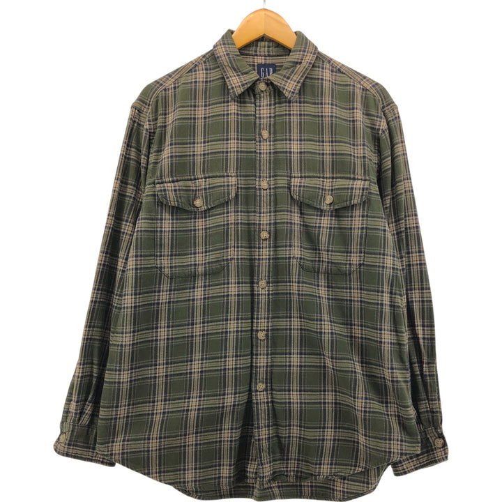 90'S GAP Old Gap Long Sleeve Light Nell Check Shirt Men's S Size Vintage cotton multicolor Vintage Second Hand