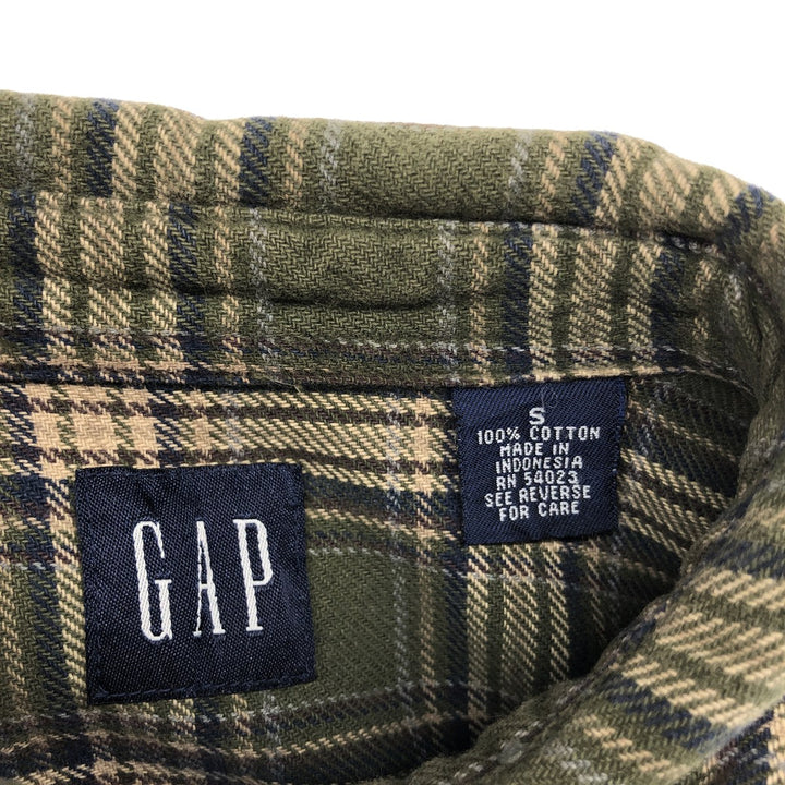 90'S GAP Old Gap Long Sleeve Light Nell Check Shirt Men's S Size Vintage cotton multicolor Vintage Second Hand