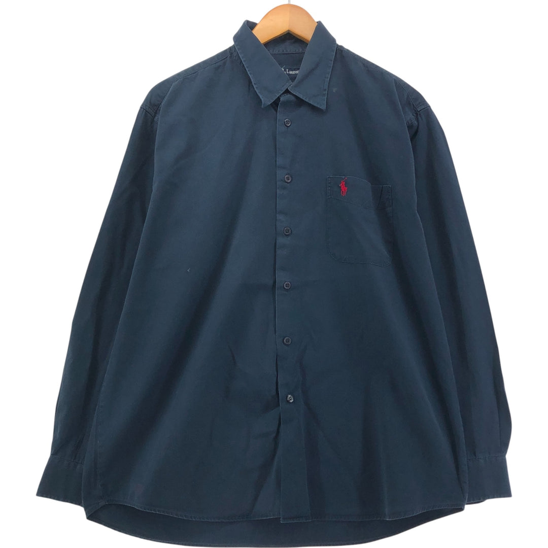 Ralph Lauren long sleeve cotton shirt, men's XL size cotton Indigo Vintage Second Hand