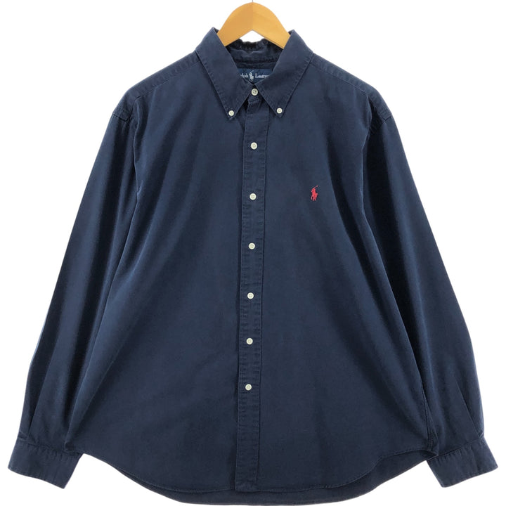 Ralph Lauren Classic Fit Long Sleeve Button Down Shirt Men's XL cotton Indigo Vintage Second Hand
