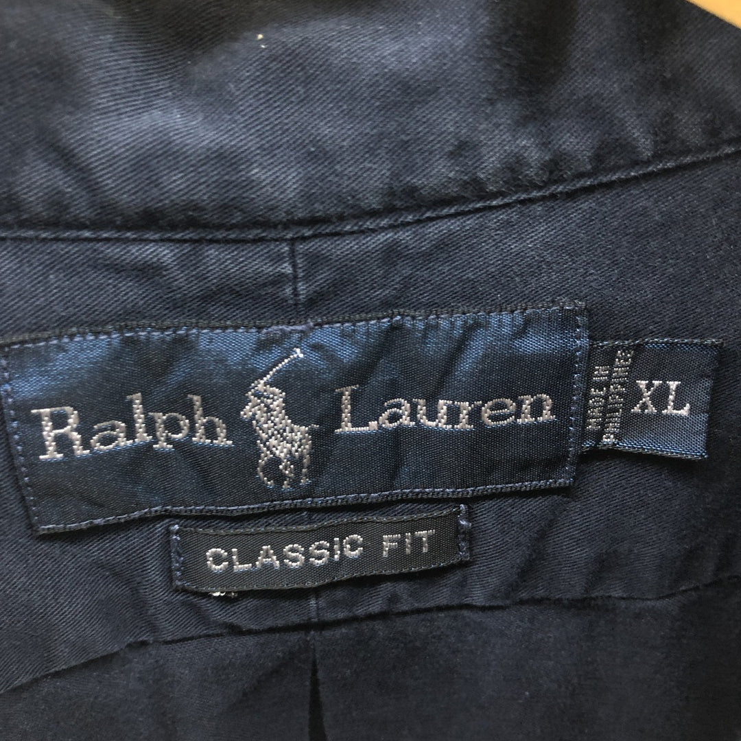Ralph Lauren Classic Fit Long Sleeve Button Down Shirt Men's XL cotton Indigo Vintage Second Hand