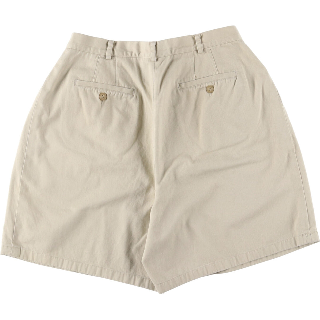 90'S NAUTICA Two-pleat Chino Shorts, Women's L (w30) Vintage cotton Beige type Vintage Second Hand