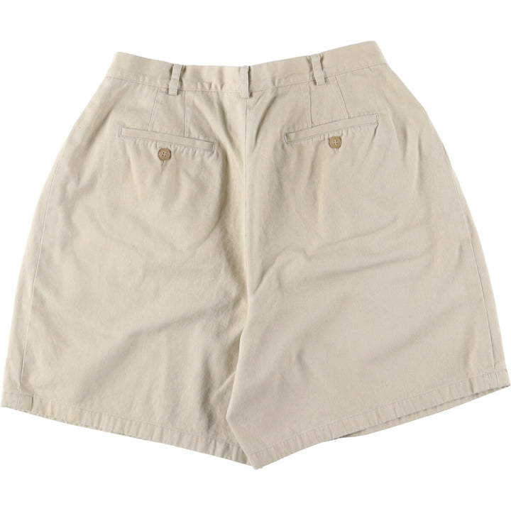 90'S NAUTICA Two-pleat Chino Shorts, Women's L (w30) Vintage cotton Beige type Vintage Second Hand